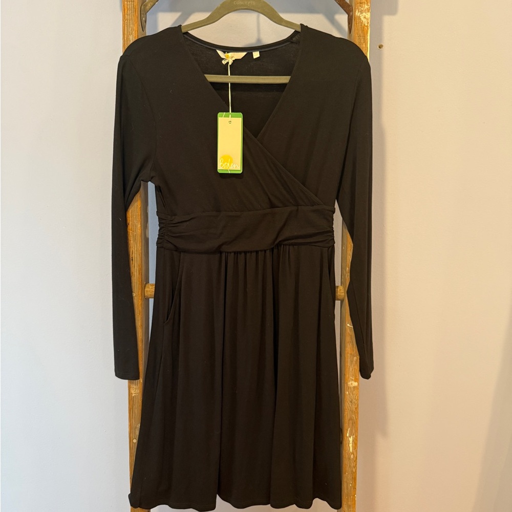 Boden Black Long Sleeve Dress 6p NWT